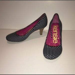 Brand New Navy White Dots Heels